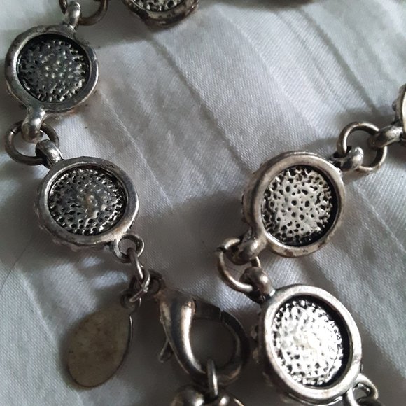 MKM Design silvertone and purple/pink stones - Picture 6 of 7